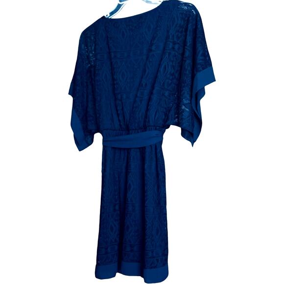 ESTABLISHED 1962 LACE, MIDI, FIT/FLARE, WAIST DRESS, WOMENS, 8, NAVY BLUE, SASH - Picture 6 of 12